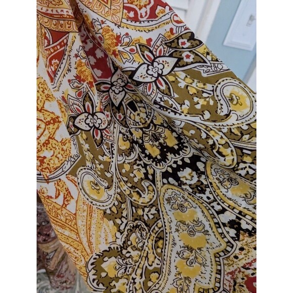 Carolina Belle Montreal Blouse Women's sz 2X Floral Boho Flounce Chiffon Multi - Picture 9 of 16